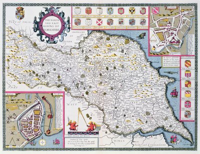 The North and East Ridings of Yorkshire, engraved by Jodocus Hondius from John Speed